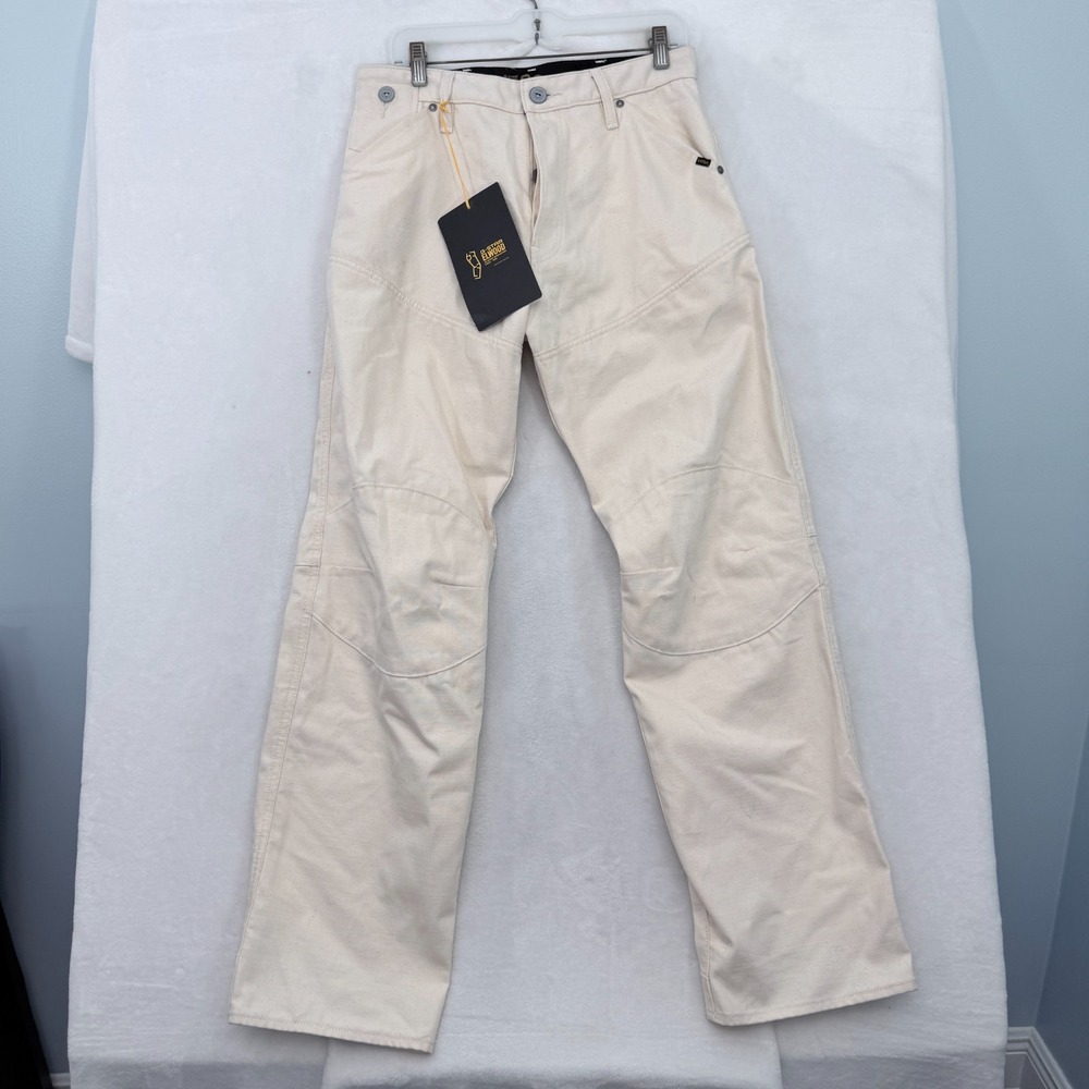 G Star Raw Elwood 5620 Pants Men 29x32 Beige Canvas Workwear Double Knee Outdoor